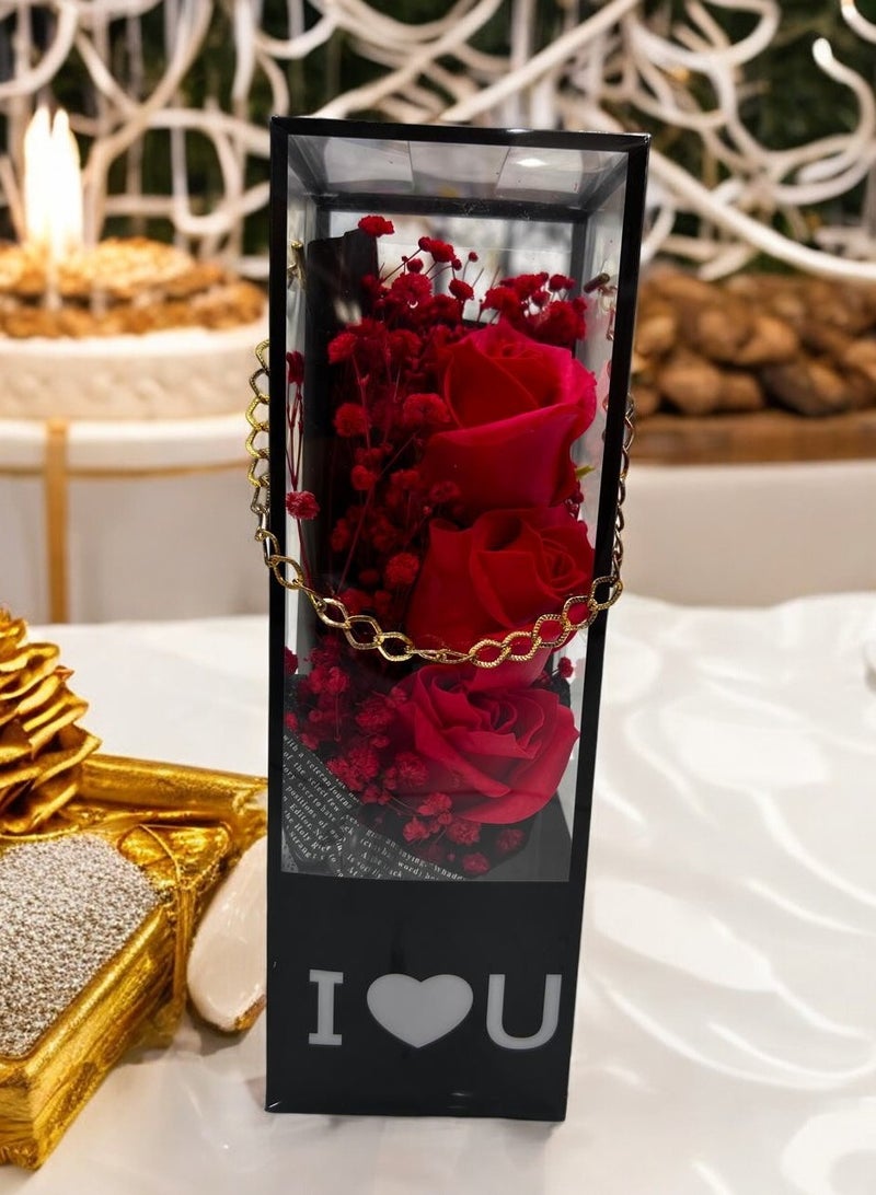 BABAZAM Premium Artificial Flower Bouquet Lifelike Silk Flowers for Elegant Gifts Home Décor Anniversary Wedding Birthday and Special Occasions Red 27x9x9cm - Image 5