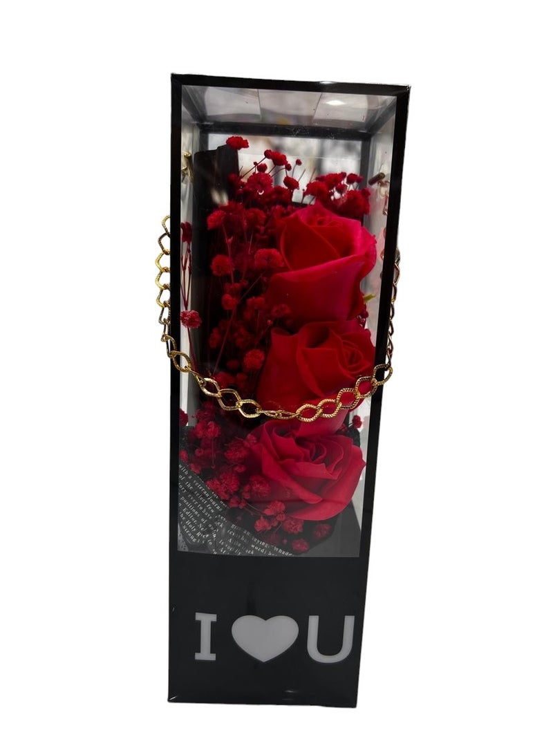 BABAZAM Premium Artificial Flower Bouquet Lifelike Silk Flowers for Elegant Gifts Home Décor Anniversary Wedding Birthday and Special Occasions Red 27x9x9cm - Image 3