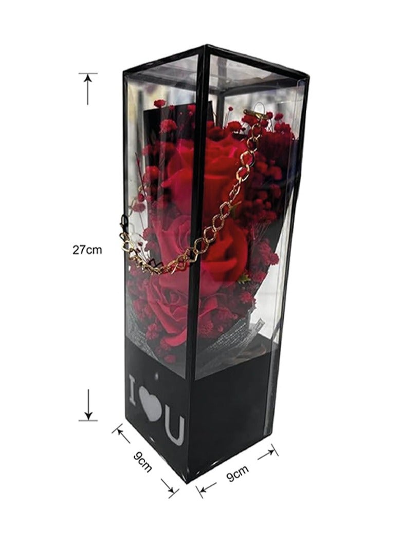 BABAZAM Premium Artificial Flower Bouquet Lifelike Silk Flowers for Elegant Gifts Home Décor Anniversary Wedding Birthday and Special Occasions Red 27x9x9cm - Image 1