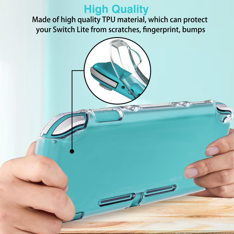 TIKOdirect Clear Case for Switch Lite, Durable Clear Cover with Shock-Absorbent & Anti-Scratch Switch Lite Accessories Slim Skin Shell, Transparent - Image 5