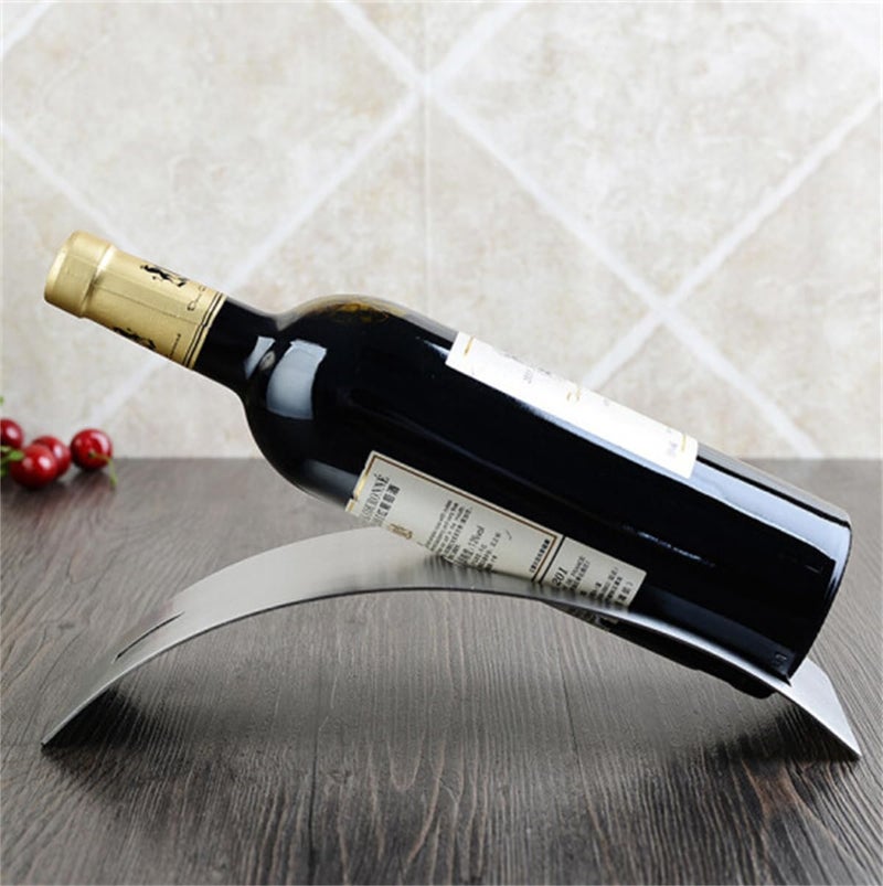 CdyBox European Stainless Steel Creative Wine Shelf Bridge Household Wine Bottle Rack