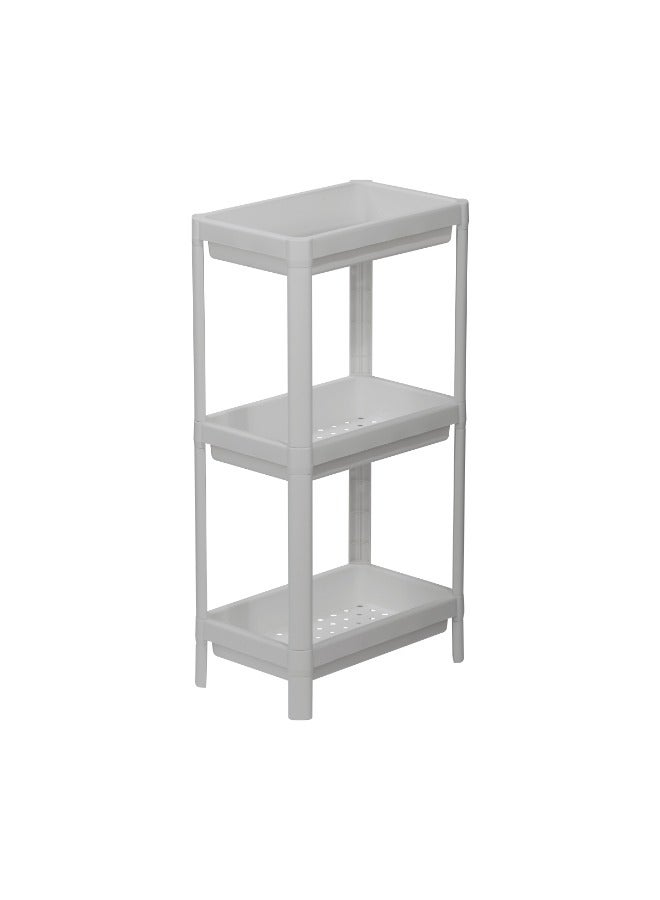 inochi Tokyo 3-Tier Multi-Purpose Storage Shelf, Size 37 X 23 X 70 CM, Grey - Image 1