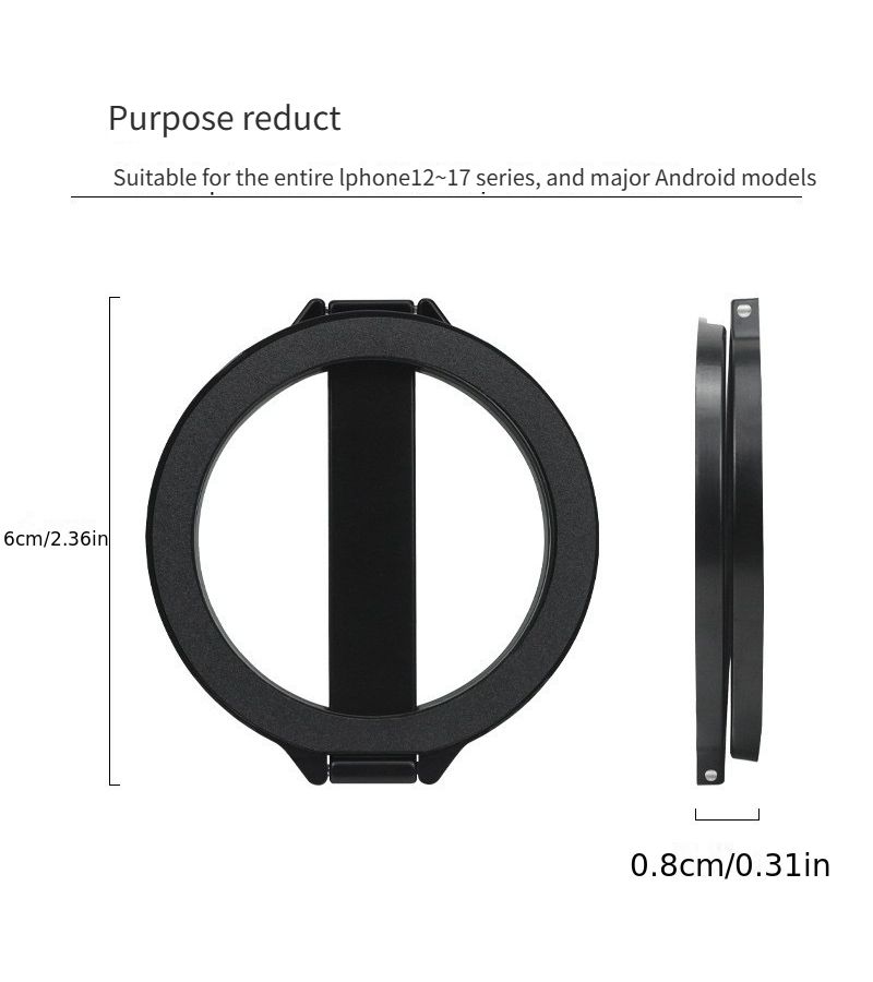 Black Foldable Double Sided Magnetic Phone Holder with 2 Magnets - Image 2
