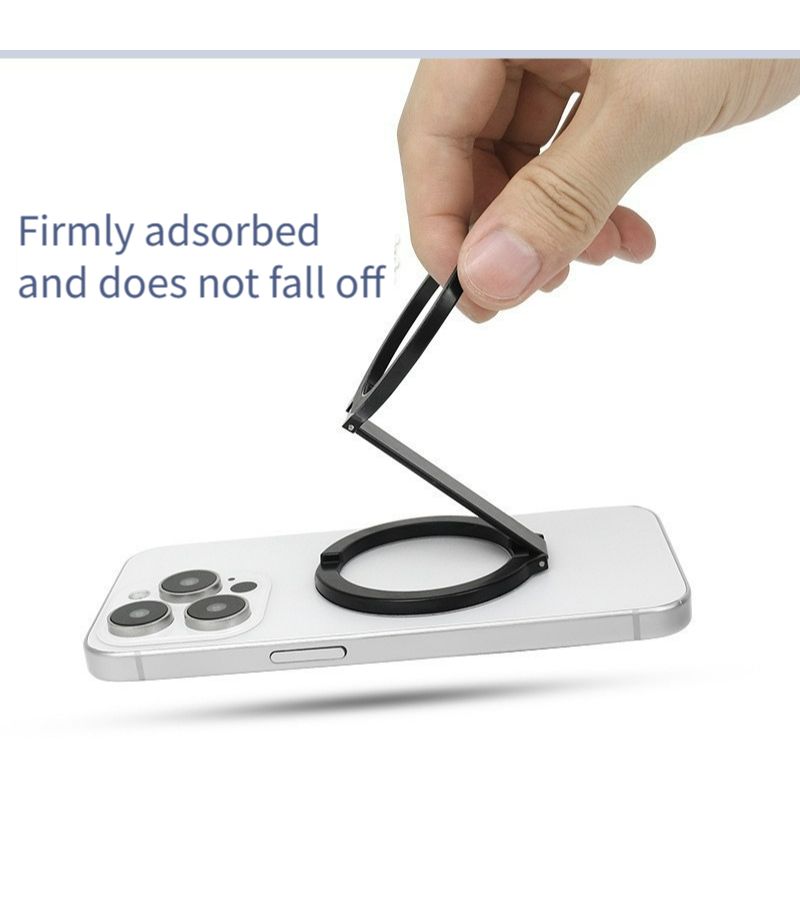 Black Foldable Double Sided Magnetic Phone Holder with 2 Magnets - Image 4