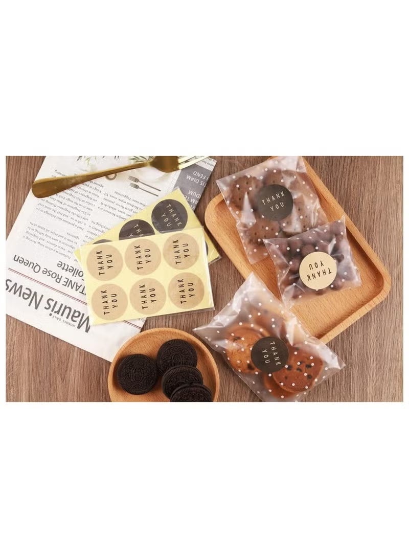 YOUGE 200-Piece DIY Self Adhesive Plastic Transparent Candy Cookie Gift Bag, Reclosable White Polka Dot Self Sealing Packaging Bags, Chocolate Small Treat Party Birthday Wedding - Image 2