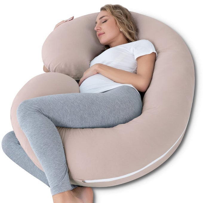 PREGNANCY PILLOW COOLING MATERNITY PILLOW WITH SOFT COTTON COVER C SHAPED FOR SIDE SLEEPING