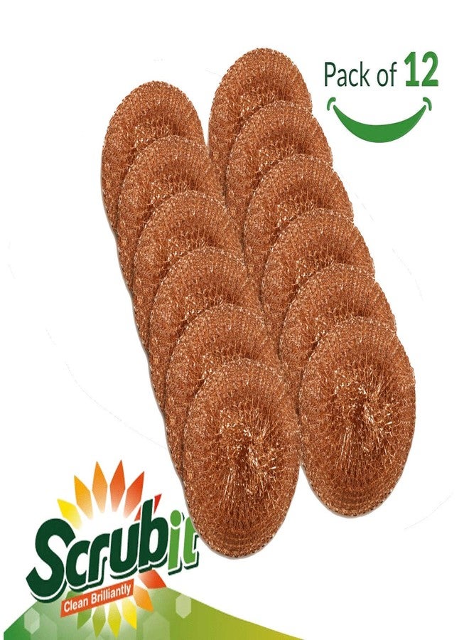 SCRUBIT 12 Pack Copper Coated Scourers by SCRUBIT - Scrubber Pad Used for Dishes, Pots, Pans, and Ovens. Easy scouring for Tough Kitchen Cleaning. - Image 2