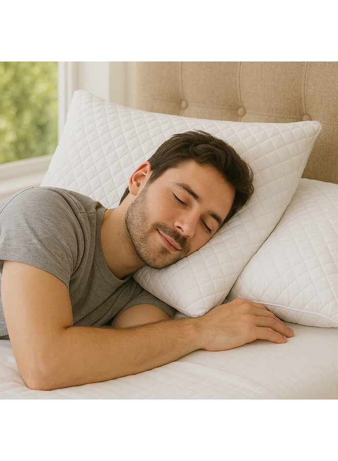 Tiba Set of 3 pcs, Captioned fiber pillow,800 GM, 50*70 cm - Image 3