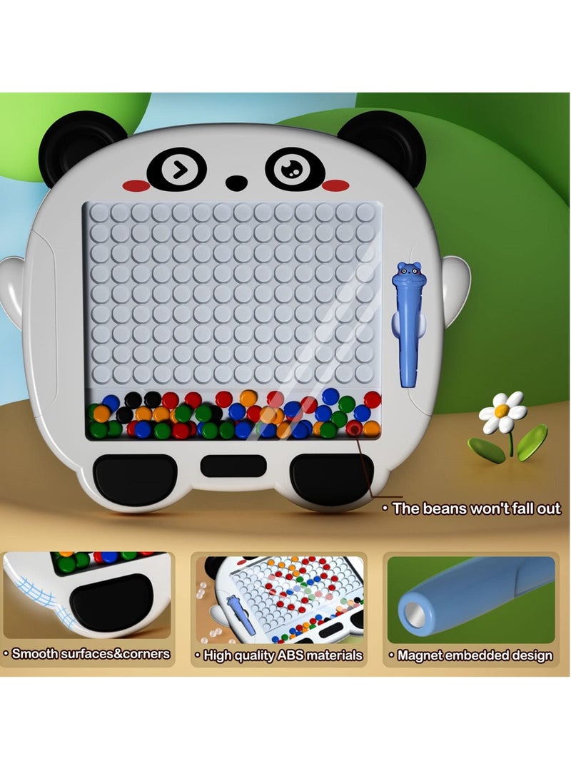 Excefore Magnetic Drawing Board, for Kids, Toddlers, Panda Doodle Board with Beads and Magnetic Pen, Magnetic Dot Board Art Educational Toys - Image 2