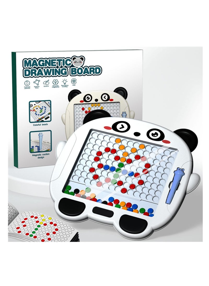 Excefore Magnetic Drawing Board, for Kids, Toddlers, Panda Doodle Board with Beads and Magnetic Pen, Magnetic Dot Board Art Educational Toys - Image 1