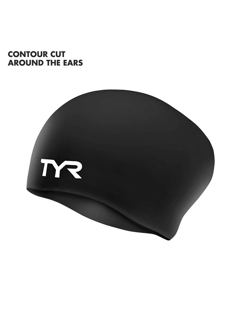 TYR - Long Hair Wrinkle Free Silicone Swim Cap - Image 1