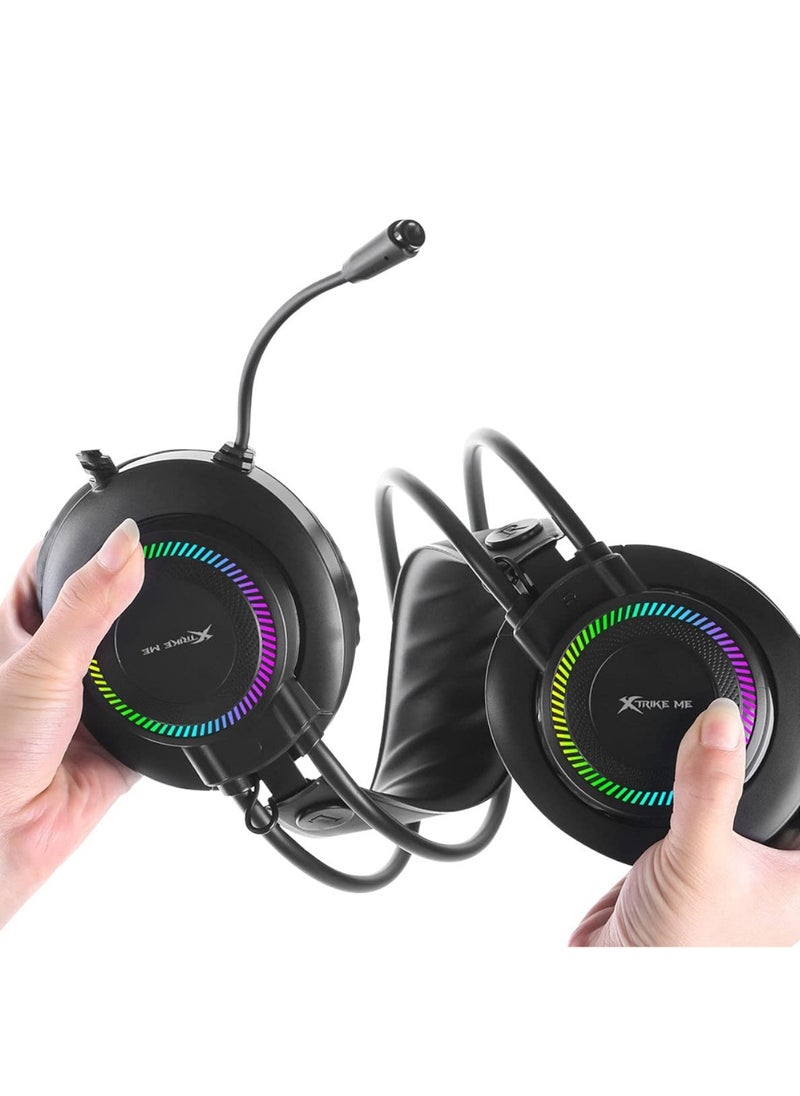 XTRIKE ME - Gaming Headset GH-509 Wired Stereo Gaming Headset Black-Wired Gaming Headphone with Crystal Clear Microphone for PS5 PS4 PC and Switch - Image 1