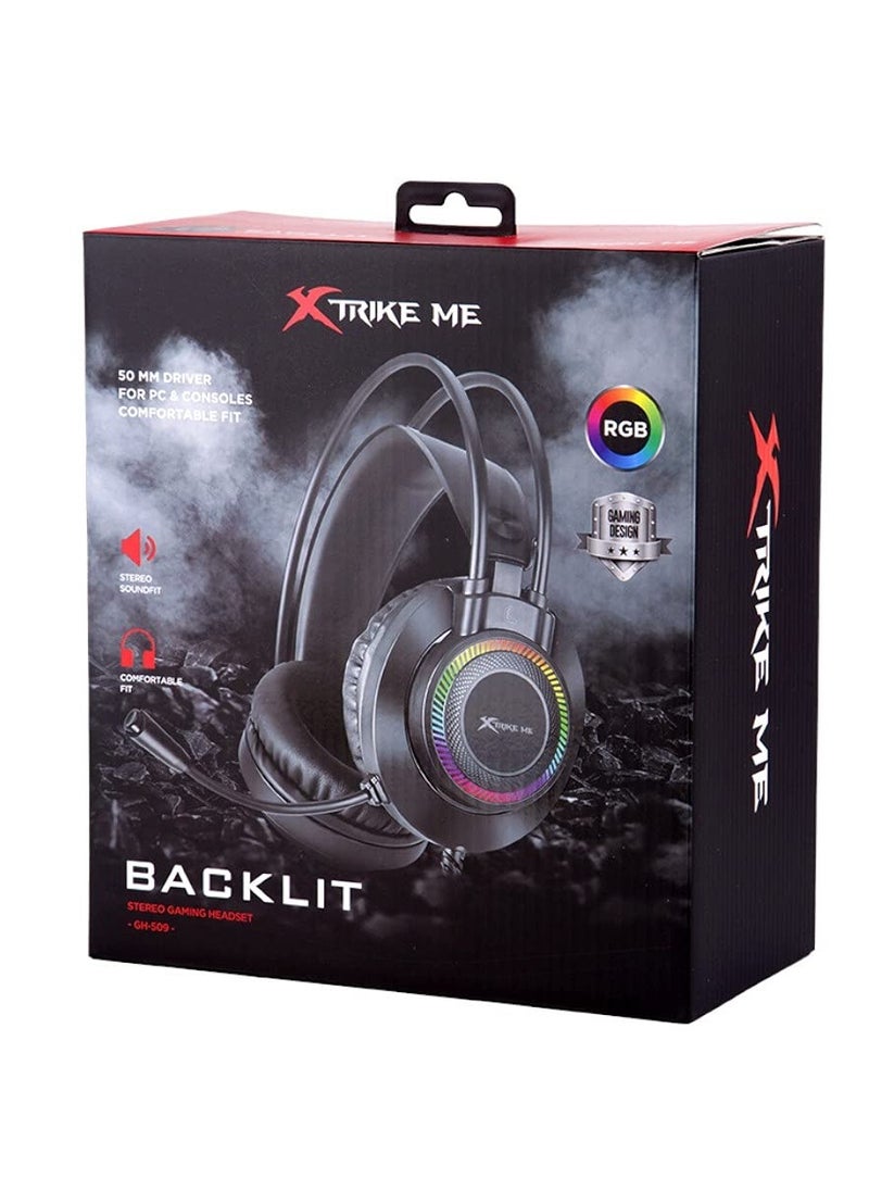 XTRIKE ME - Gaming Headset GH-509 Wired Stereo Gaming Headset Black-Wired Gaming Headphone with Crystal Clear Microphone for PS5 PS4 PC and Switch - Image 1