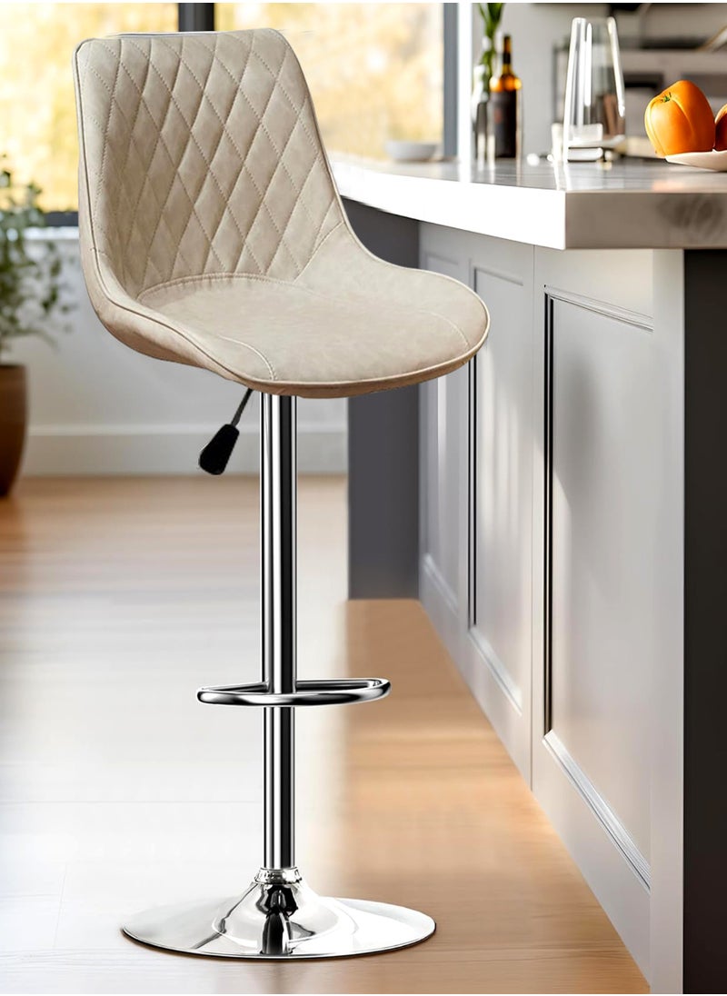 Living Adjustable Barstools Swivel Counter Stool Leather Bar Chair  - Image 1