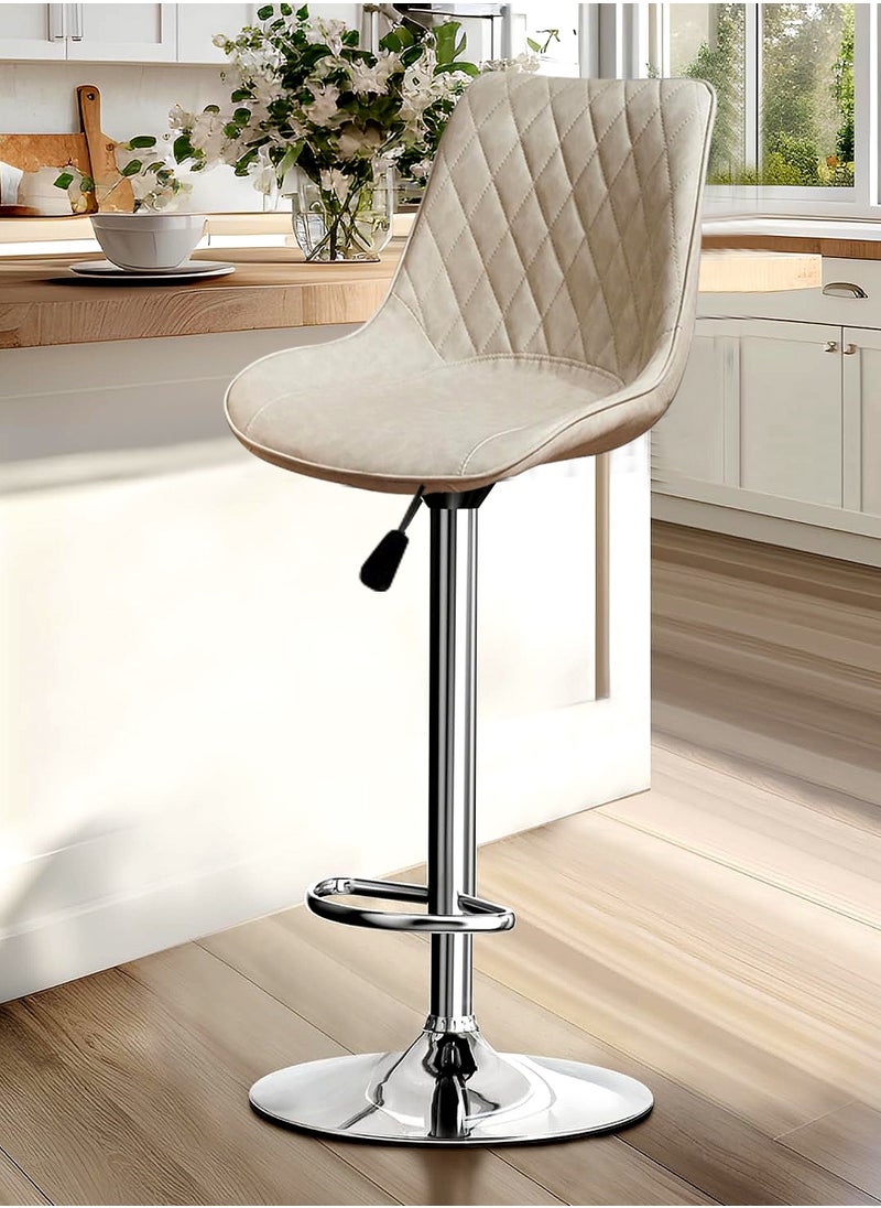 Living Adjustable Barstools Swivel Counter Stool Leather Bar Chair  - Image 2