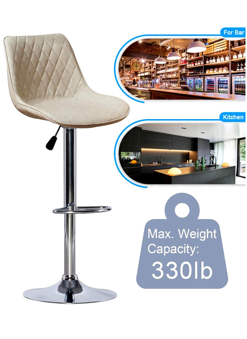 Living Adjustable Barstools Swivel Counter Stool Leather Bar Chair  - Image 4