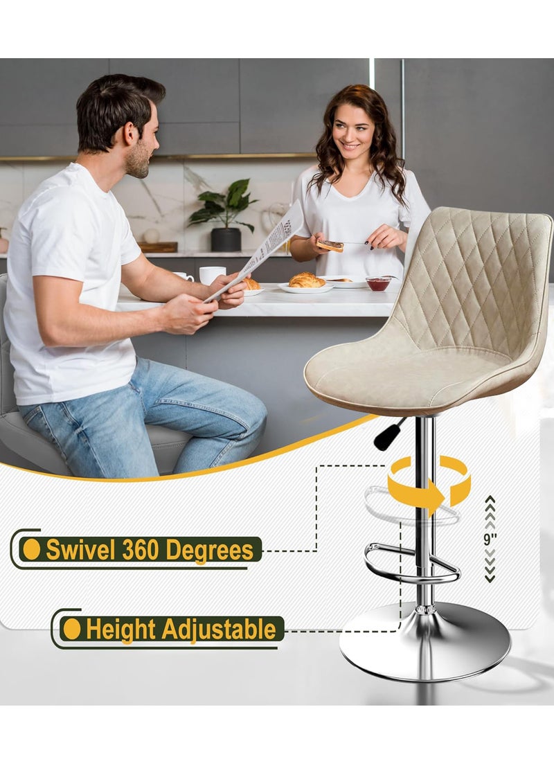 Living Adjustable Barstools Swivel Counter Stool Leather Bar Chair  - Image 5