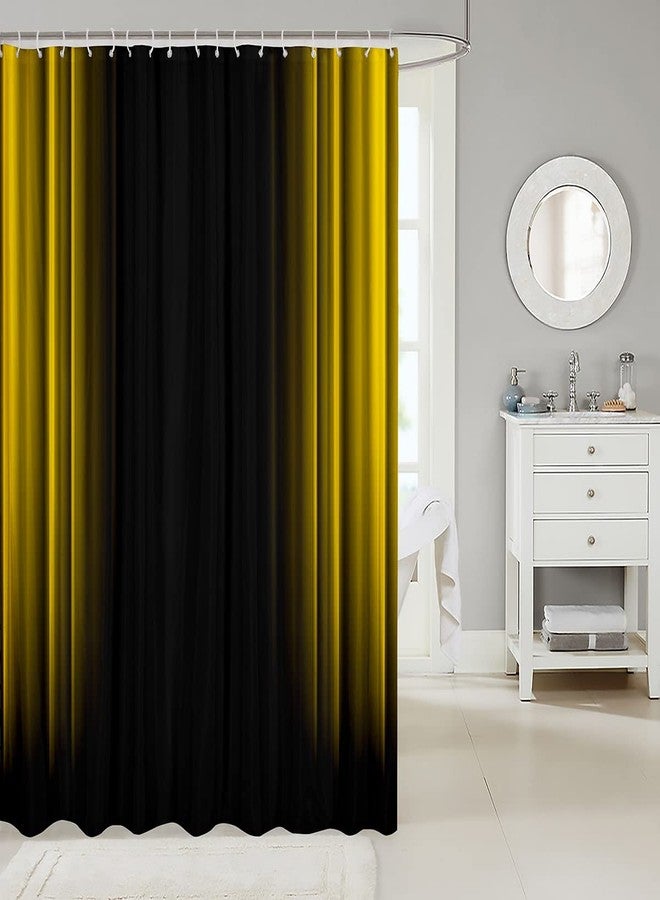 Feelyou Geometric Abstract Ombre Fabric Shower Curtain Men Adults Teens Yellow And Black Striped Shower Curtain Kids Boys Girls Simple Modern Bathroom Waterproof Accessories with 12 Hooks,72x72 Inches - Image 2