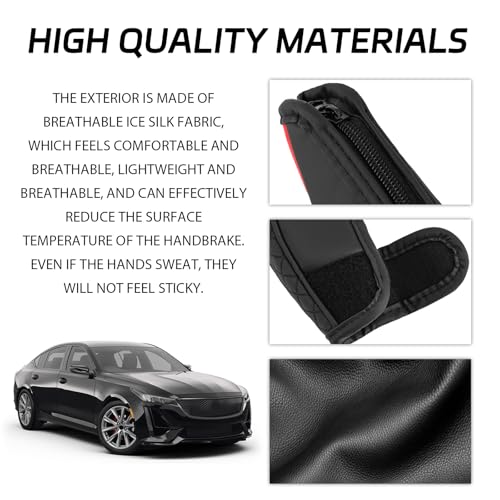 HHZL Car Shift Handle Transmission Knob Cover Accessories, Eco-Leather Car Shift Cover, Center Console Magic Tape Gear Lever Protector Universal for Most Cars(Black) - Image 4