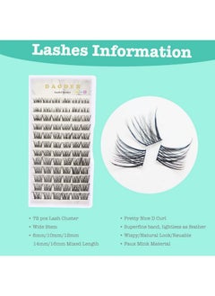 Lash Clusters Individual Lashes 72 Wide Cluster Lashes D Curl Wispy Eyelash Extension For Diy At Home 8 16Mm Mix Light Reusable Lash Extension (Lash Cluster 003) - pzsku/Z71B9FB077654BC76613EZ/45/_/1694504824/527b6805-0032-45c9-9324-ec01c32c5721