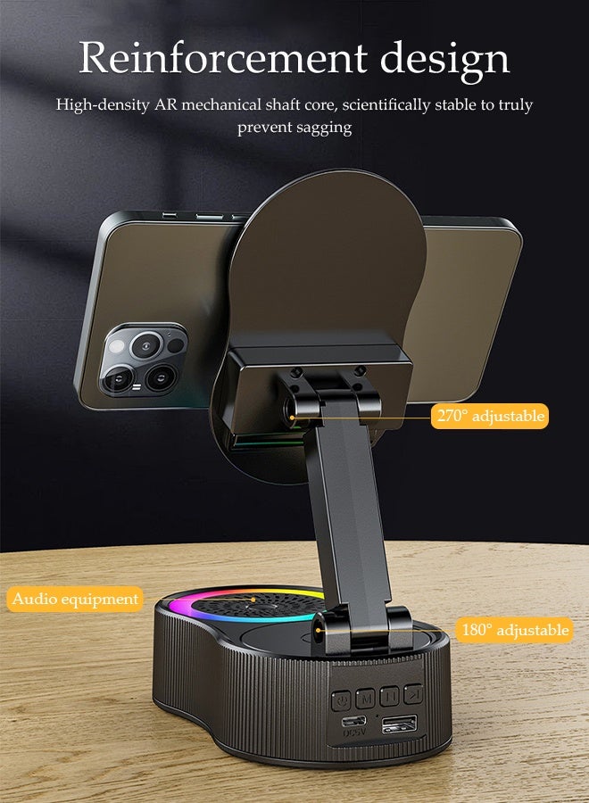 DUNISO 3-In-1 Bluetooth Speaker & Phone Stand &power bank，Wireless Induction Bluetooth Speaker，HD Surround Sound,Anti-Slip，Foldable，for Home, Office, Outdoor  - Image 3