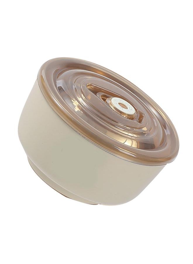 Thoraya - Household Anti Drop 304 Stainless Steel Kids Bowl Thickened Double Layer Insulated Food Storage Container Rice Apricot Color with Transparent Cover - Image 1