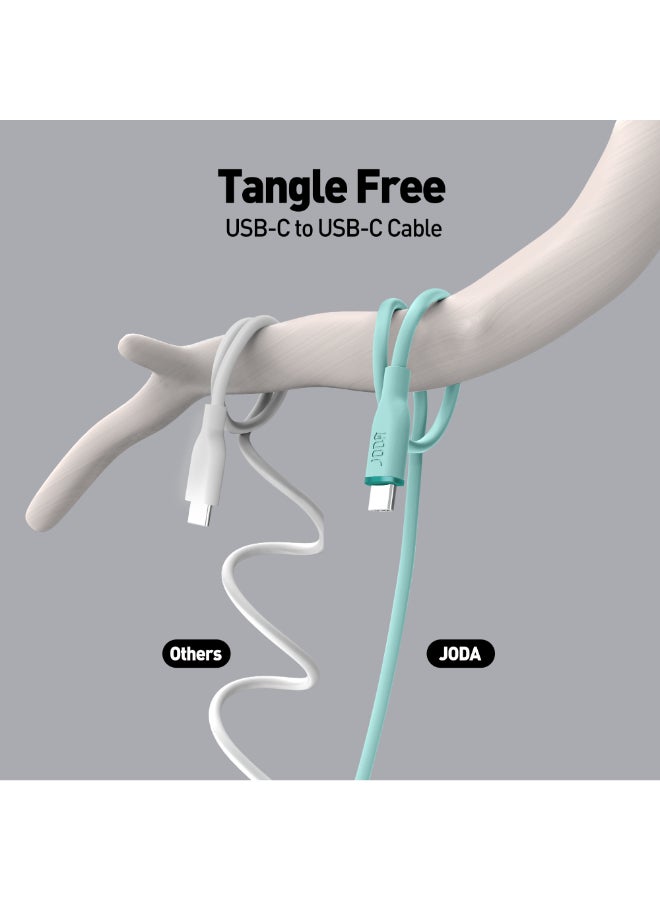 جودا كابل سليب سي - 60W سيليكون 1 متر - أخضر ، متين وأنيق، مثالي للاستخدام اليومي، يُستخدم لشحن الهواتف الذكية، اللابتوبات، والأجهزة اللوحية بسرعة عالية ⚡. مع تصميم عملي وأنيق، يمكن لهذا الكابل أن يتحمل ما يصل إلى 30,000 طية دون تلف 🔄. - Image 3