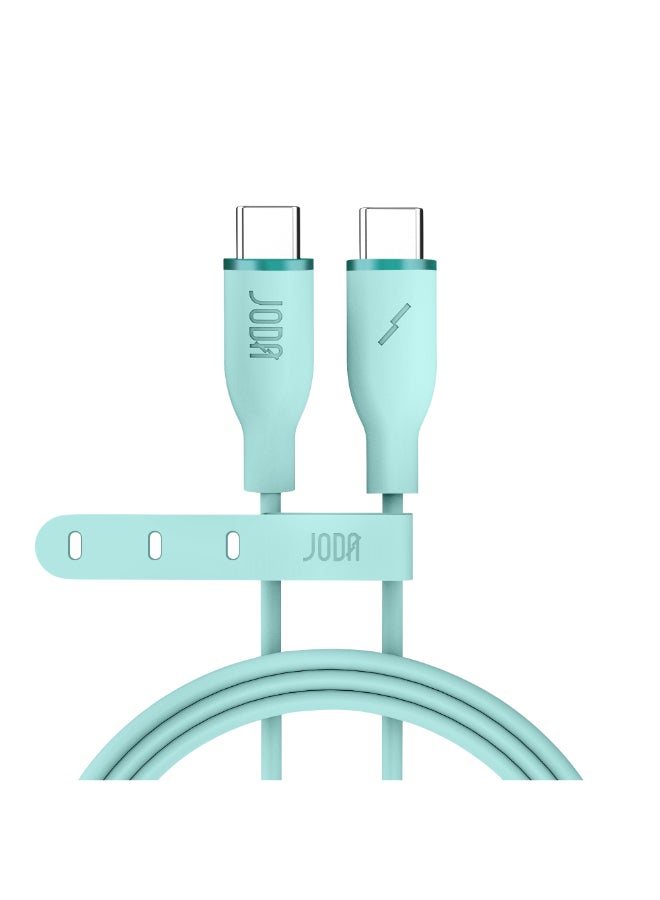 جودا كابل سليب سي - 60W سيليكون 1 متر - أخضر ، متين وأنيق، مثالي للاستخدام اليومي، يُستخدم لشحن الهواتف الذكية، اللابتوبات، والأجهزة اللوحية بسرعة عالية ⚡. مع تصميم عملي وأنيق، يمكن لهذا الكابل أن يتحمل ما يصل إلى 30,000 طية دون تلف 🔄. - Image 1