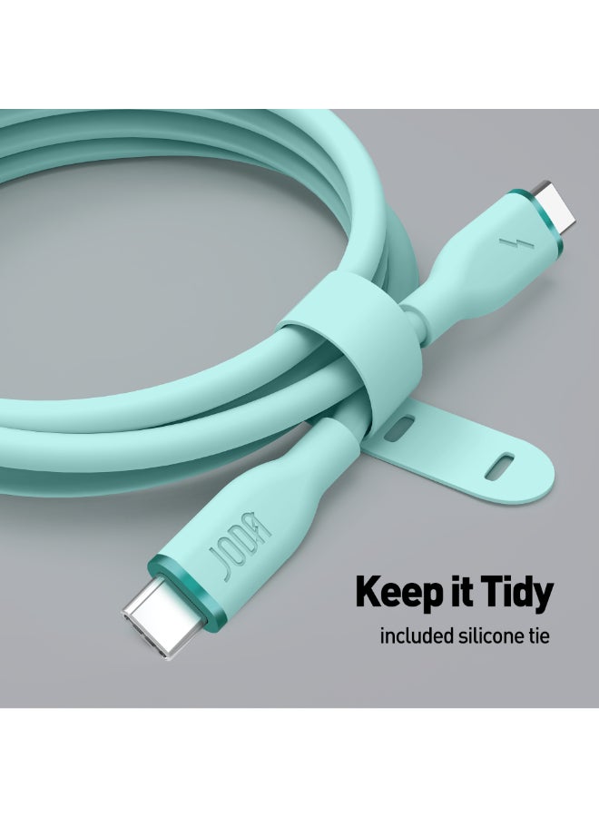 جودا كابل سليب سي - 60W سيليكون 1 متر - أخضر ، متين وأنيق، مثالي للاستخدام اليومي، يُستخدم لشحن الهواتف الذكية، اللابتوبات، والأجهزة اللوحية بسرعة عالية ⚡. مع تصميم عملي وأنيق، يمكن لهذا الكابل أن يتحمل ما يصل إلى 30,000 طية دون تلف 🔄. - Image 5