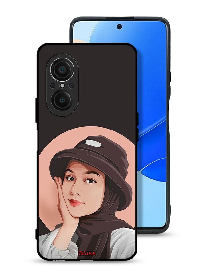 Tolwak Huawei nova 9 SE 4G Protective Case Cover Cute Hat Girl Paint Art  - Image 1