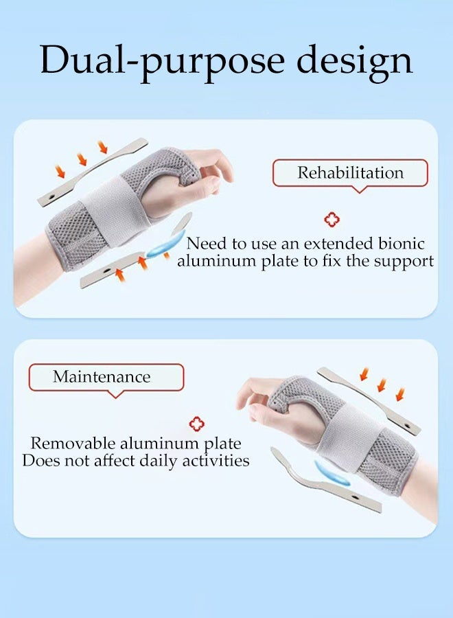 DUNISO Wrist Brace,Wrist Compression Strap,Double Aluminum Plate Support Wrist Guard,Adjustable Strap,Sturdy and Durable,for Weightlifting, Tendonitis, Carpal Tunnel Arthritis, Pain Relief,for Women and Men(Left Hand) - Image 3