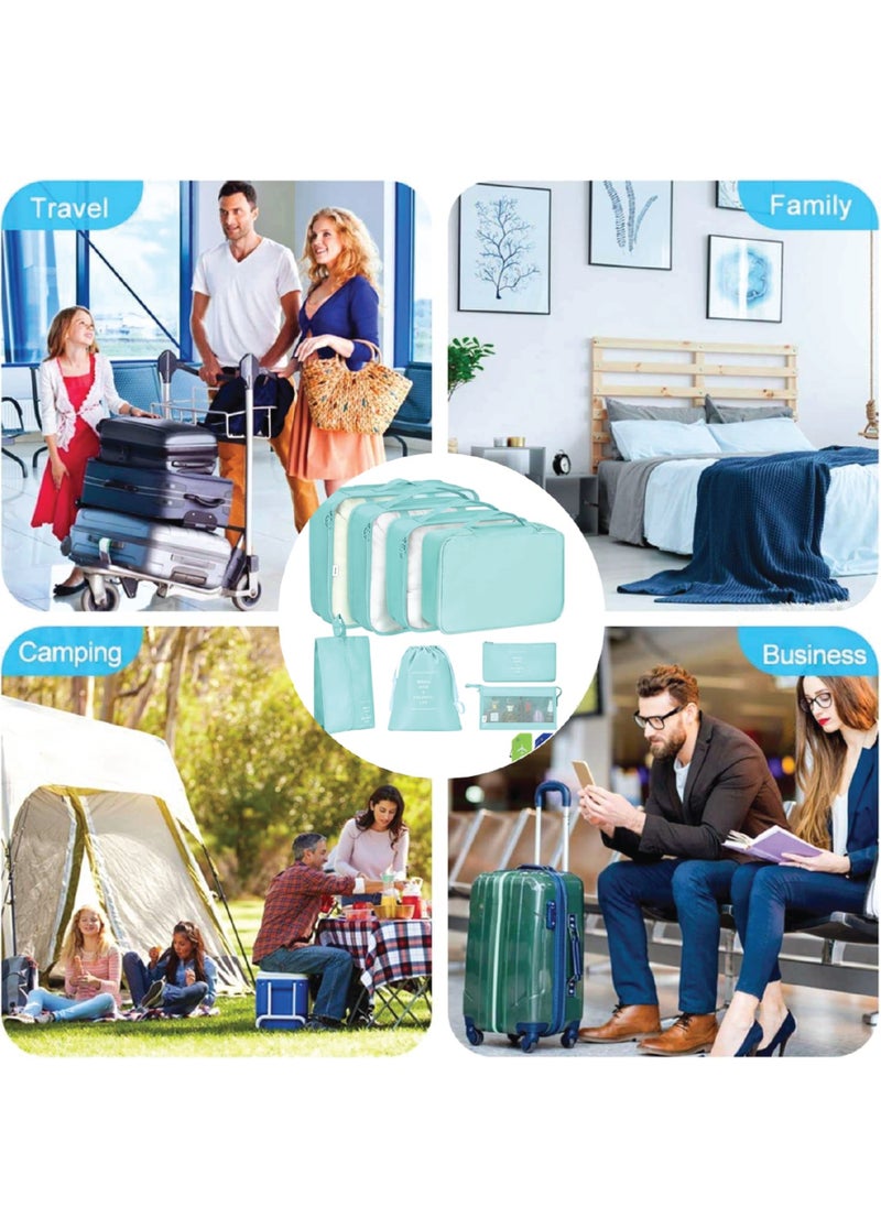 ZEY LUXE 8 Set Packing Cubes for Suitcases Luggage Packing Organizers with Laundry Bag Shoe Bag Underwear Bag Travel Essentials Luggage Organizer Cubes - Blue - pzsku/Z71BA2EFC4459097A8EB9Z/45/_/1724664043/505593d5-5532-408e-a522-5a15ca2686a5