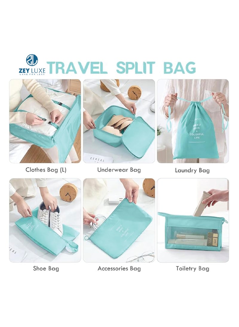 ZEY LUXE 8 Set Packing Cubes for Suitcases Luggage Packing Organizers with Laundry Bag Shoe Bag Underwear Bag Travel Essentials Luggage Organizer Cubes - Blue - pzsku/Z71BA2EFC4459097A8EB9Z/45/_/1724665047/ccac1f7a-b628-4f42-988b-124025636a74