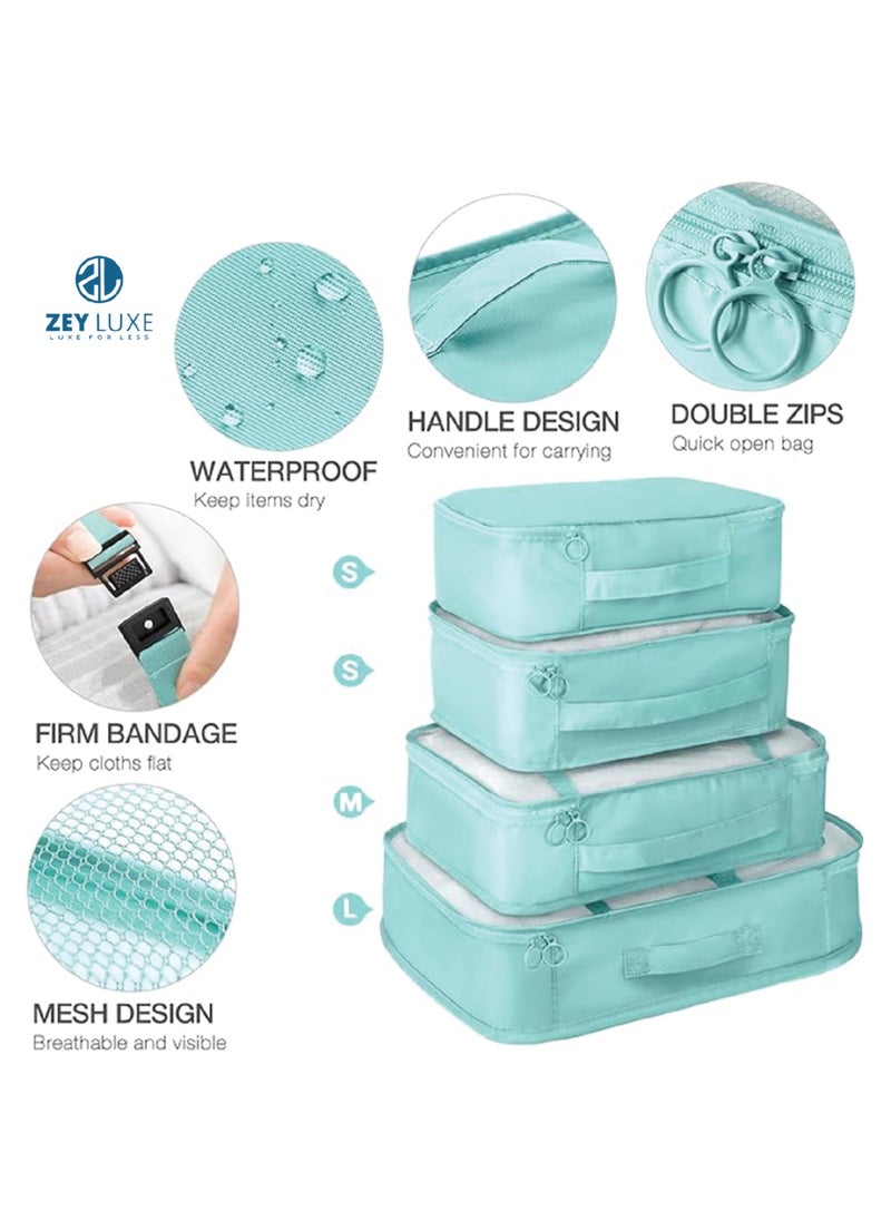 ZEY LUXE 8 Set Packing Cubes for Suitcases Luggage Packing Organizers with Laundry Bag Shoe Bag Underwear Bag Travel Essentials Luggage Organizer Cubes - Blue - pzsku/Z71BA2EFC4459097A8EB9Z/45/_/1724665048/183dc2ea-ee3a-415f-b89a-8f8ed1e7d37a