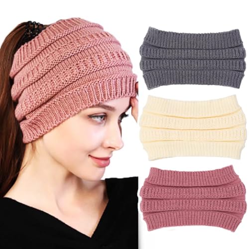 Woeoe Warm Winter Headbands Wide Crochet Knitted Headbands Stretchy Ear Warmen for Women - Image 1