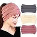 Woeoe Warm Winter Headbands Wide Crochet Knitted Headbands Stretchy Ear Warmen for Women - Image 2