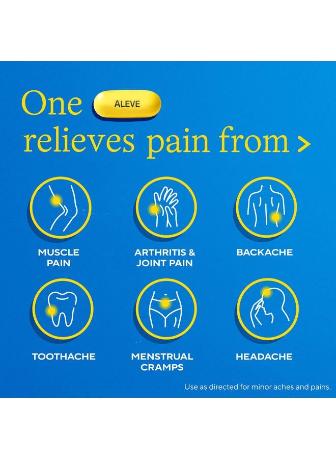 Aleve كبسولات جيل مع غطاء سهل الفتح لالتهاب المفاصل، نابروكسين صوديوم، دواء لآلام التهاب المفاصل، 160 حبة - Image 2