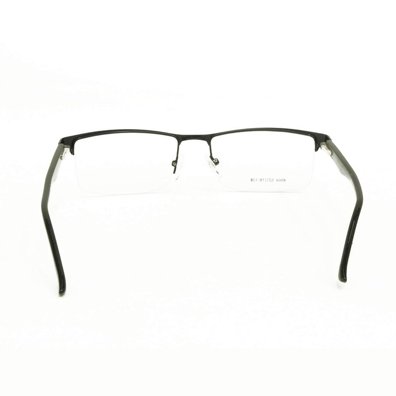 RedEx نظارات ريدكس السوداء الأنيقة خفيفة الوزن بتصميم مستطيل نصف إطار للجنسين - Image 4