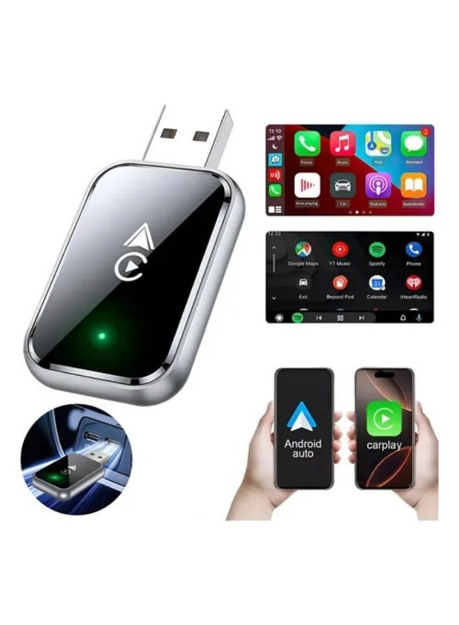 Starte Wireless CarPlay and Android Auto Adapter (2-in-1) for Cars: Converts wired connections to wireless, featuring a compact design that ensures stable, lag-free control. - Image 1