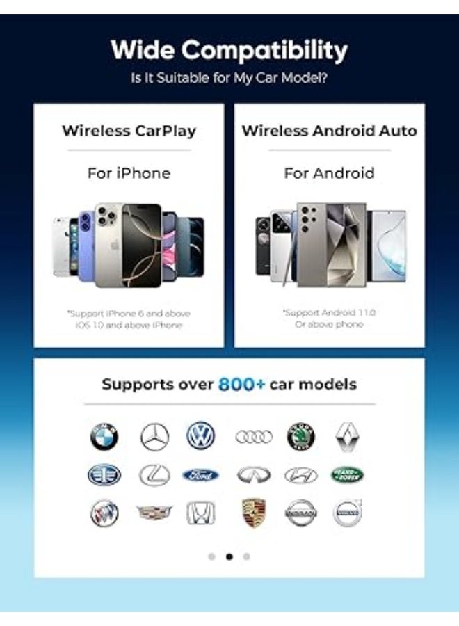 Starte Wireless CarPlay and Android Auto Adapter (2-in-1) for Cars: Converts wired connections to wireless, featuring a compact design that ensures stable, lag-free control. - Image 5