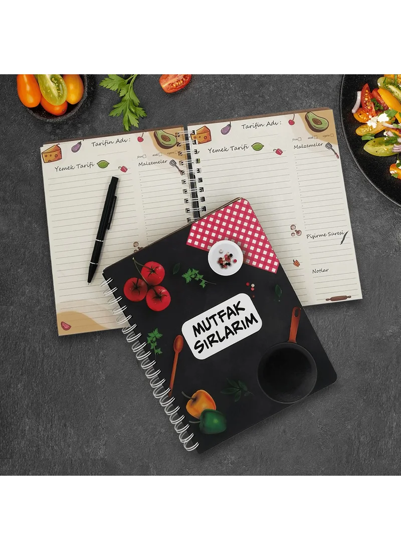 Vagonik Specially Designed Large Size 160 Page Recipe Book with Wooden Cover