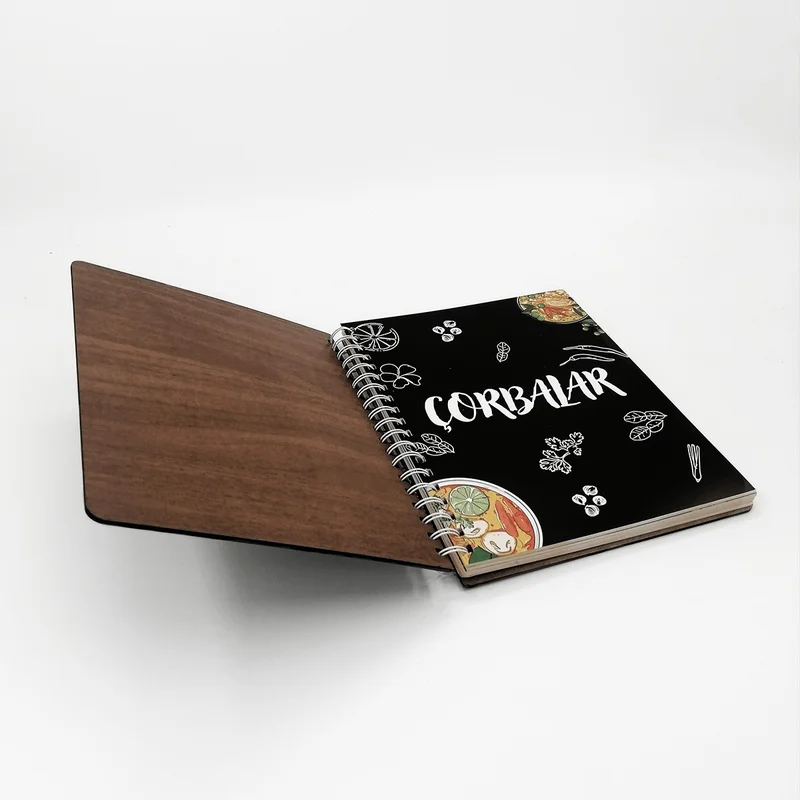 Vagonik Specially Designed Large Size 160 Page Recipe Book with Wooden Cover