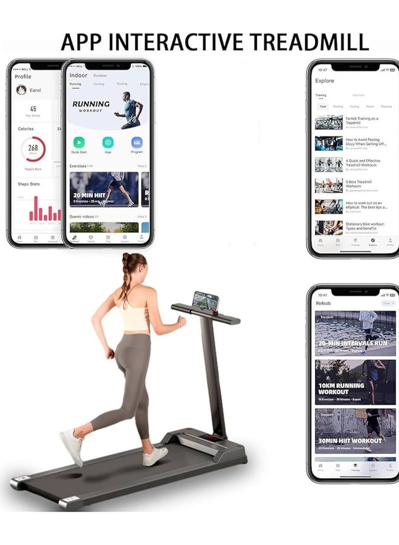 هويتك جهاز جري ذكي قابل للطي مزود بتقنية البلوتوث والموسيقى - حل لياقة بدنية منزلي صغير الحجم (أسود) - Image 3