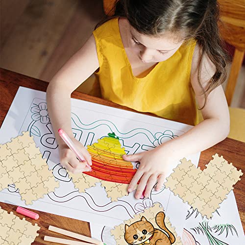 UPlama 300PCS Blank Puzzles, Freeform Blank Puzzle Pieces Blank Wooden Puzzles DIY Jigsaw Puzzles Plain Puzzle Pieces for Crafts, Arts, Card Making (1.18" x 1.18") - Image 3