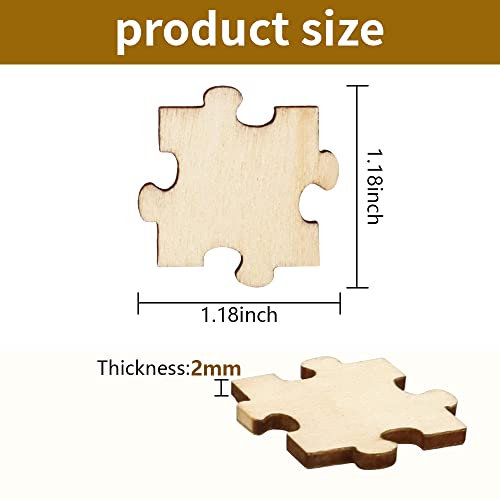 UPlama 300PCS Blank Puzzles, Freeform Blank Puzzle Pieces Blank Wooden Puzzles DIY Jigsaw Puzzles Plain Puzzle Pieces for Crafts, Arts, Card Making (1.18" x 1.18") - Image 2