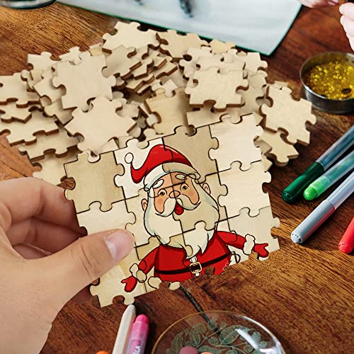 UPlama 300PCS Blank Puzzles, Freeform Blank Puzzle Pieces Blank Wooden Puzzles DIY Jigsaw Puzzles Plain Puzzle Pieces for Crafts, Arts, Card Making (1.18" x 1.18") - Image 5