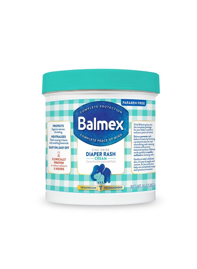 Balmex كريم بالميكس للحماية الكاملة من طفح الحفاضات للأطفال، مثبت سريرياً لتقليل الاحمرار في استخدام واحد فقط*، مع أكسيد الزنك + الأعشاب، موصى به من قبل أطباء الأطفال ومختبر من قبل أطباء الجلد، 16 أونصة - Image 1