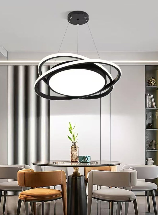 fashionhome Round Ring Chandelier, Mid-Century Modern LED Pendant Light Fixture with 3 Light Color Modes Dimmable Adjustable Hanging Ceiling Lamp with Remote Control, Energy-Efficient Circular Lighting for Living Room, Dining Room, Bedroom, or Foyer Décor. - Image 4