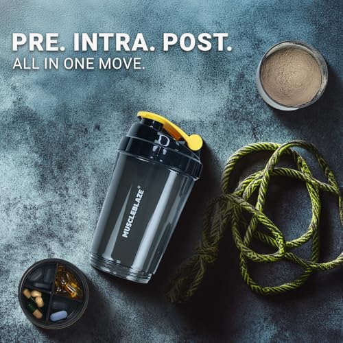 MuscleBlaze Plastic Spider Gym Shaker (Black, 500ml) | 100% Leakproof | BPA-Free | Ideal for Whey Protein - Image 3