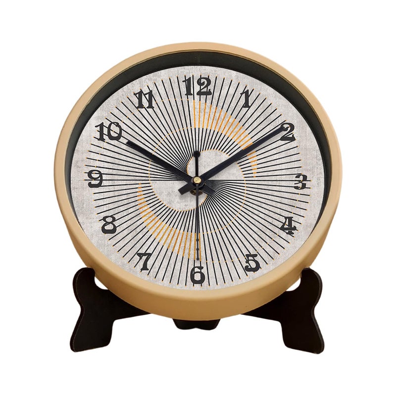 Olive Tree 8Inch Plastic Analog Wall ClockTable Clock Modern Dial Latest Stylish Table Clock Cream Frame Quartz Movement1068 - Image 1